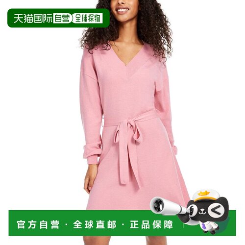 自营Sequin Hearts Womens Juniors V Neck Fit and Flare Sweate