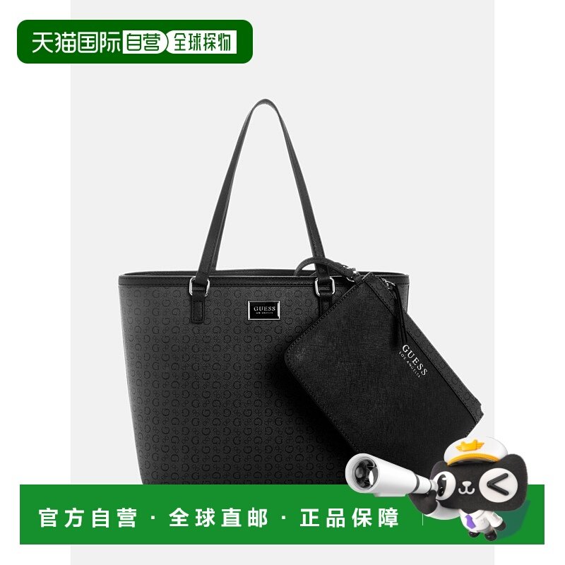 自营guessHilda Logo Tote - coal 美国奥莱直发