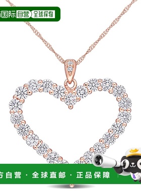 自营mimi & max2 2/5 CT DEW 创建莫桑石心形吊坠，镀玫瑰金纯银