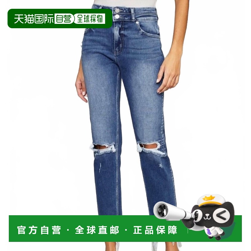 自营kancanTamara High Rise Slim Straight Jeans In Medium Sto