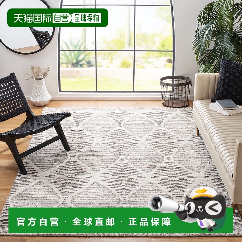 自营safaviehKenya Hand Made Area Rug, Grey / Ivory Transitio