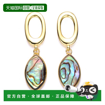 自营geneviveSterling Silver 14K Gold Plated Curvy Abalone Pe