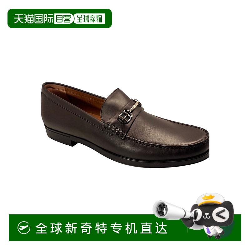自营Bally Simpler 6230242 男士巧克力色小牛皮纯色皮革乐福鞋 -