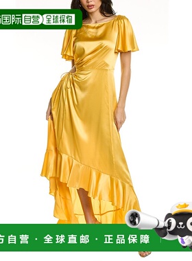 自营 cinq a septCinq à Sept Patti 真丝中长连衣裙黄色 美国奥