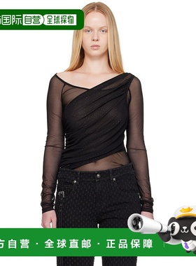 1h可退 香港直邮潮奢 versace 范思哲 女士 黑色 STR Tulle Glitt