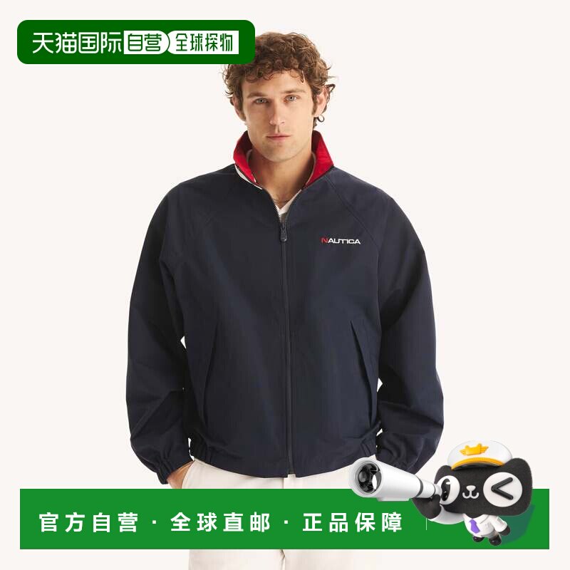 自营Nautica Mens重新发行挑战风衣夹克-海军 美国奥莱直发