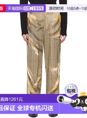 1h可退 香港直邮潮奢 Y PROJECT 男士 驼色印花长裤 201PA002BEIG