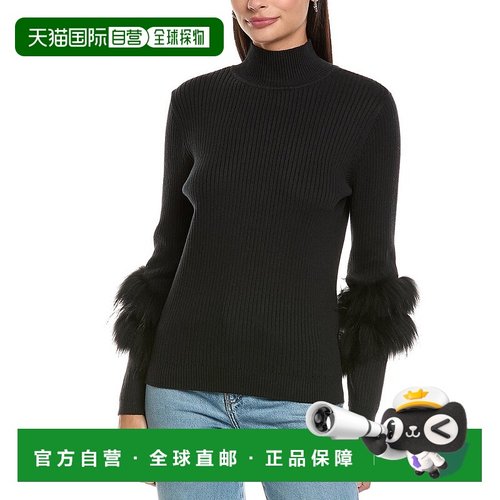 自营tyler boe Rib Cashmere-Blend Mock Neck Top - black 美国