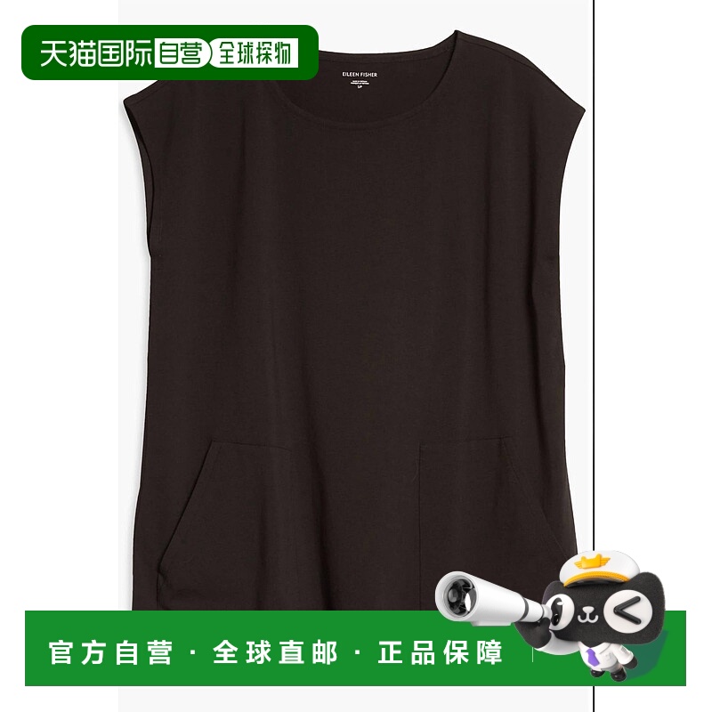 自营eileen fisherWomen's Jewel Neck Boxy Jersey Tunic In Bla