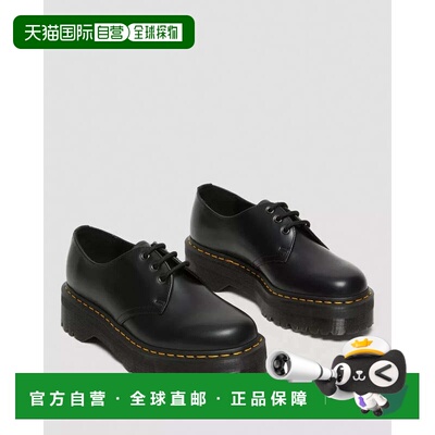 自营Women's Dr. Martens Oxford Black Leather Platform Shoes