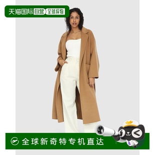 驼色 自营 bloom宽醒开襟羊毛大衣 belle 美国奥莱直发