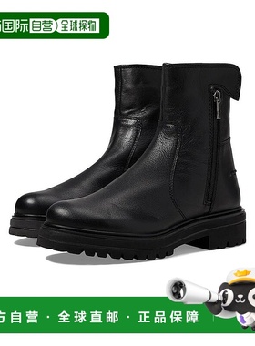 自营 Volatile Frances Boots女式黑色皮革圆头脚踝靴JOBB779-黑