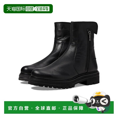 自营 Volatile Frances Boots女式黑色皮革圆头脚踝靴JOBB779-黑