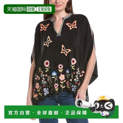 自营Johnny Was Nuria Silk Poncho - black 美国奥莱直发