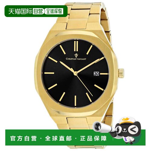 自营Christian Van Sant Men's Black dial Watch - black 美国奥