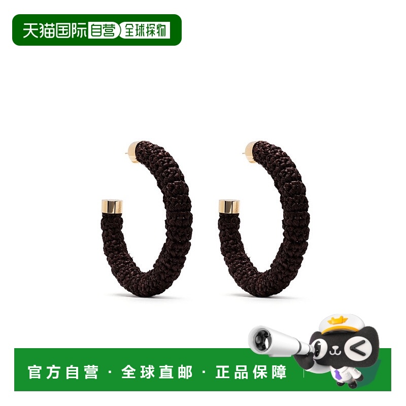 自营jacquemusLes Creoles Raphia Hoop Earrings - not applicab