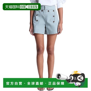 美国奥莱直发短裤 灰色 A.L.C.Lucas亚麻混纺短款 自营