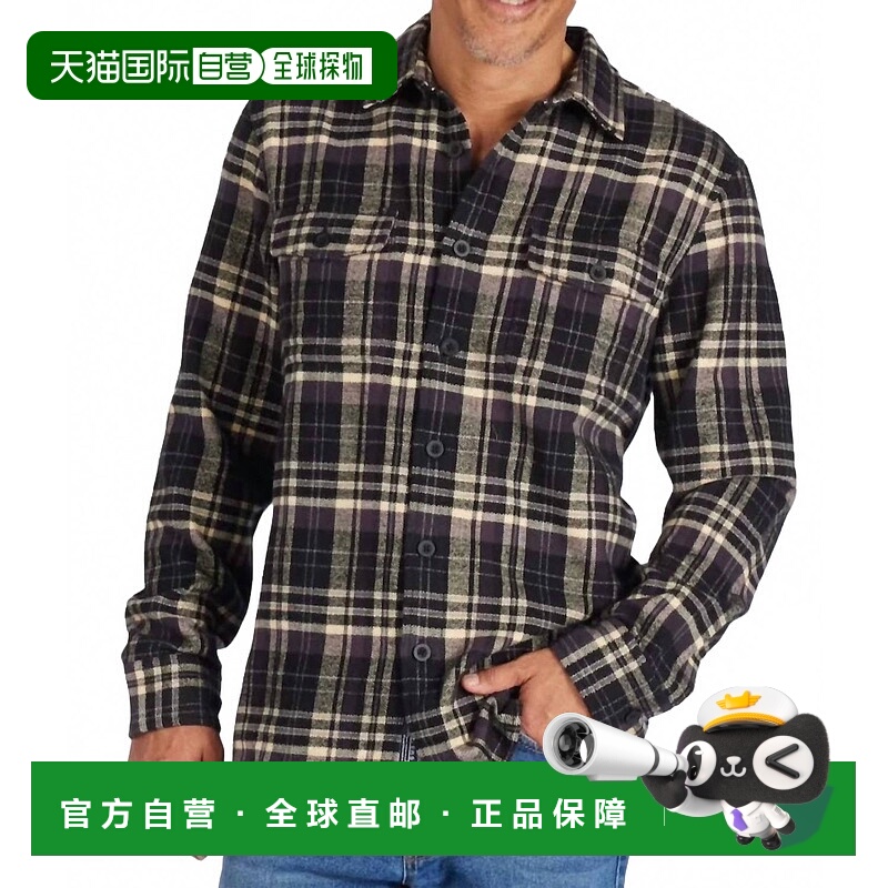 自营grayersHerringbone Heritage Flannel Plaid Shirt In Black
