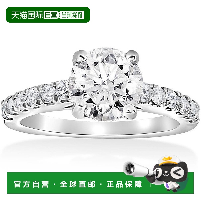 自营 pompeii3pompeii 31 1/2 克拉镶钻圆形订婚戒指 14k 白金 14