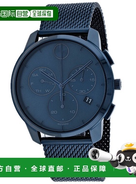 自营 Movado Bold薄型计时码表男士手表-蓝色 美国奥莱直发摩凡陀