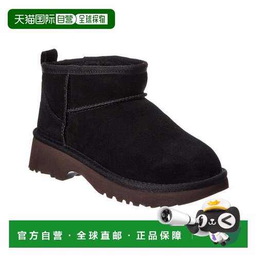 自营UGG Kids Classic Ultra Mini New Heights Suede Boot - bla