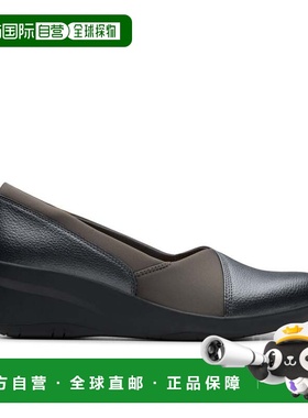 自营Clarks Suttyn Walk in Grey Leather - dark pewter metalli