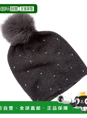 自营sofiacashmere热定型珍珠质地羊绒帽-灰色 美国奥莱直发