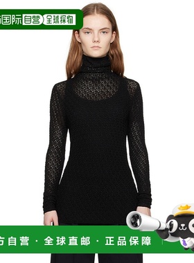 1h可退 香港直邮潮奢 TOTÊME 女士 黑色高领衫 242WRT1776YA0040