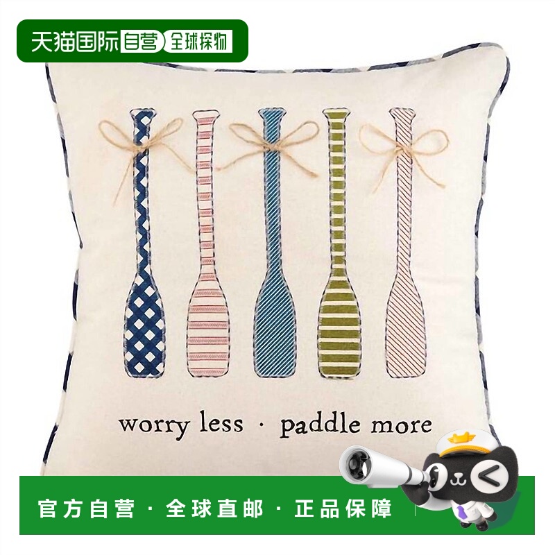 自营mud pieWorry Less Paddle More Pillow In Cream - cream 美