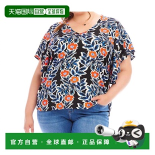 Neck Black kaneFlutter Sleeve Plus 自营karen Top