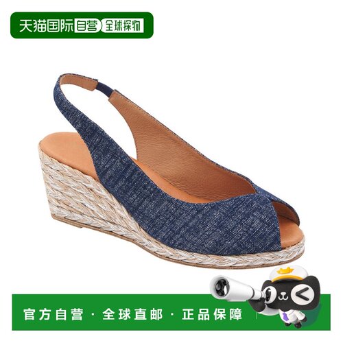 自营Andre Assous Audrey Espadrille - navy/silver 美国奥莱直