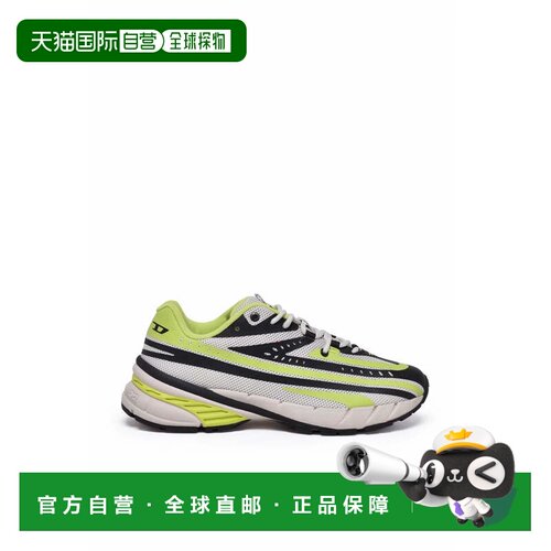 自营diesel白色-绿色涤纶Airspeed运动鞋-灰色 美国奥莱直发