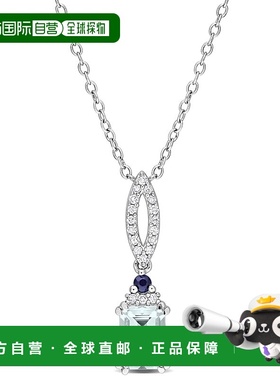 自营 925 纯银 Mimi & Max 1 克拉 TGW 八角形海蓝宝石蓝色蓝宝石