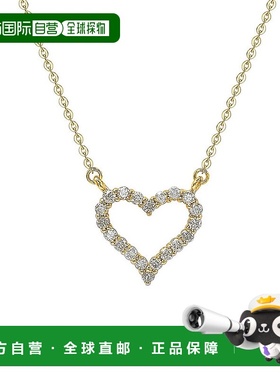 自营 Suzy Levian 14K 黄金 0.25 ctw 钻石心形项链 - 黄色 美国