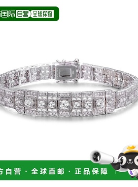 自营 GENEVIVE 925 纯银立方氧化锆链式手链 - 银白色 美国奥莱直