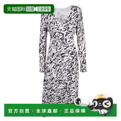 自营patrizia pepeLong Flared Dress - White/Black - grey 美国