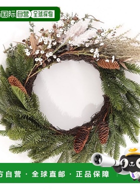 自营safavieh人造 21 英寸松木和橄榄叶花环 - 绿色/白色 美国奥