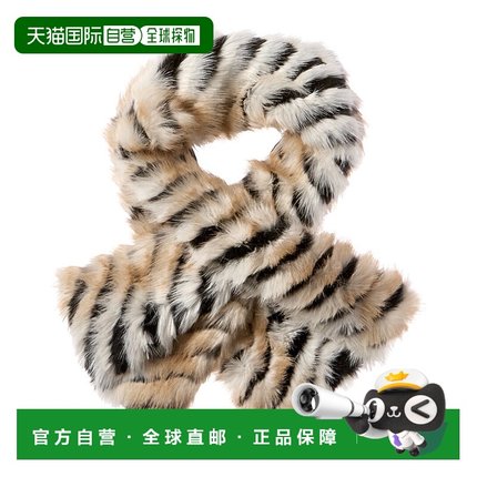 自营La Fiorentina Plush Striped Pull-Through Scarf - beige