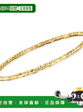 自营Ross-Simons Italian 22kt Gold Over Sterling Hammered Ban