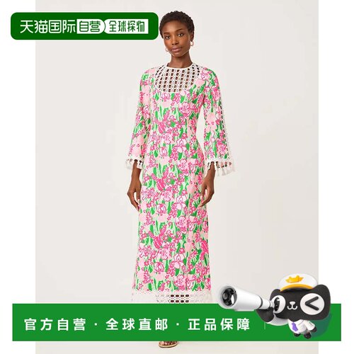 自营lilly pulitzerStrothers Stretch Maxi Shift Caftan-推杆绿