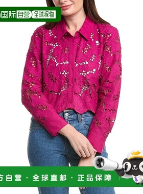 自营l'agenceL’AGENCE Seychelle Cropped Button-Down - ruby