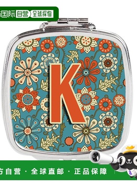 自营Carolines Treasures CJ2012-KSCM 字母 K 花复古蓝色小正品