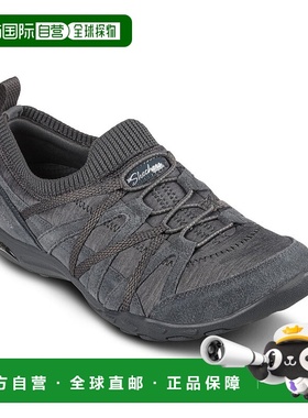 自营 Skechers拱形舒适大胆声明女式炭质步行鞋GBNC1091-灰色 美