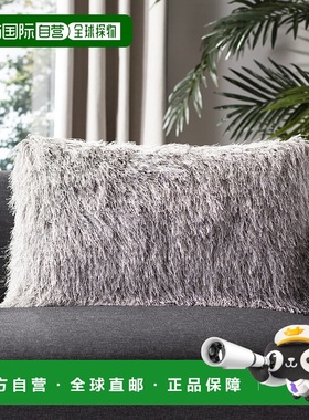 自营 Safavieh Shag Modish 金属枕头 - 金属银色 美国奥莱直发
