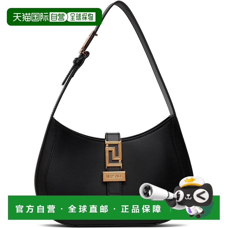 1h可退 香港直邮潮奢 Versace 范思哲 女士 黑色小号 Greca Godde