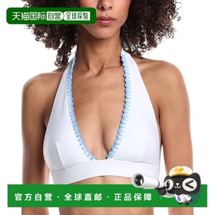 自营Milly Solid Carvico Crochet Stitch Bikini Top - white 美