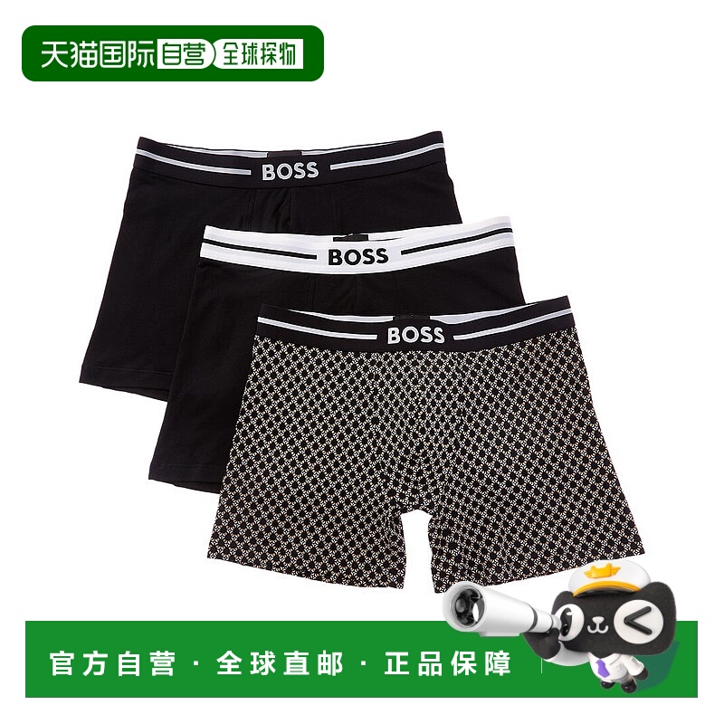自营Hugo Boss 3pk Bold Boxer Brief - black 美国奥莱直发