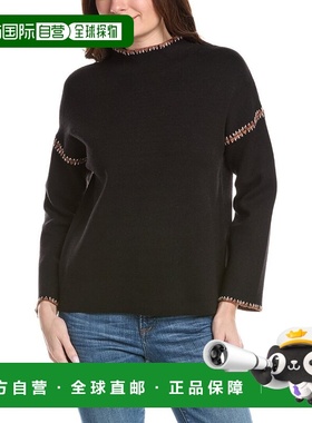 自营T Tahari Novelty Embroidery Stitch Pullover - brown 美国