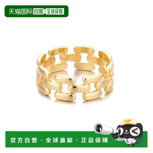 自营adornia14k Gold Plated Grid Pattern Band - gold 美国奥莱