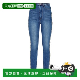 水晶电缆 plein牛仔高腰紧身牛仔裤 新巴洛克蓝色 philipp 自营